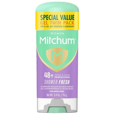 Mitchum Mujer Desodorante Gel Ducha Fresco Paquete de 2 - Triple Protección contra Olores. Nuevo Foto 1 de 4