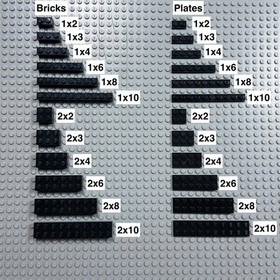 LEGO BLACK Bricks Plates Pick your lot Genuine Pieces Bulk Parts 1x2 2x4 2x2