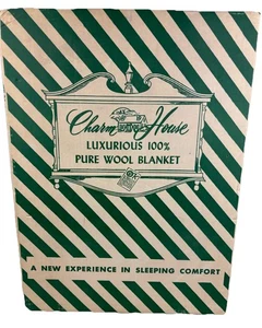 Vintage Charm House Wool Blanket Never Used, Original Box Twin Sahara Beige - Picture 1 of 8