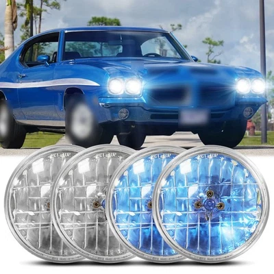 Faróis 4x 5,75" polegadas feixe HI/LO branco ajuste Pontiac GTO Firebird 1964-1972 - Imagem 1 de 4