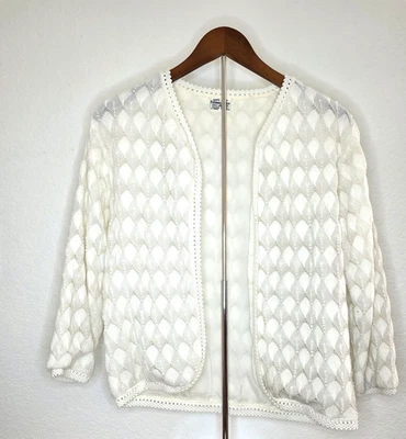 Vintage Vienna Lace Women's Delicate White Sweater 50s - Image 1 of 4