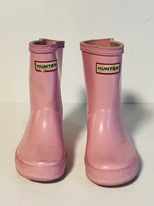 Hunter Classic Toddler Girls Kids Size 6 Rubber Rain Boots Light Pink Pull On - Picture 1 of 15