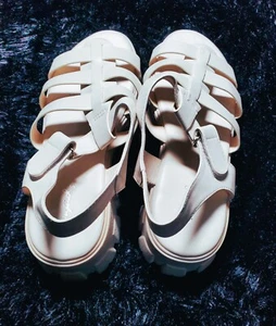 Qupid Sandals White Strappy Open Toe Women’s Shoes Platform SZ 8 - Picture 1 of 5