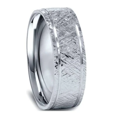 950 Platinum Mens 7mm Flat Brushed Wedding Band - Image 1 of 4