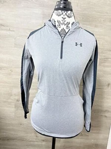 UNDER ARMOUR 1/4 Zip Pullover Gray Hooded Sweatshirt Hoodie Boy's Size XL - Picture 1 of 11