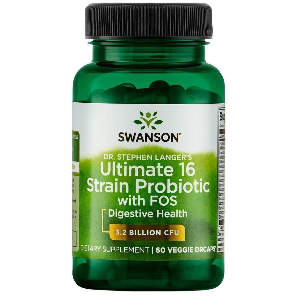 Swanson Dr. Stephen Langer's Ultimate 16 Strain Probiotic with FOS - 60 Kapseln