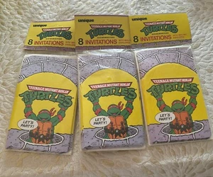 Vintage New Old Stock TMNT TEENAGE MUTANT NINJA TURTLES Party EINLADUNGEN x3 8 Packungen - Bild 1 von 4