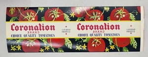 CANADA Sample Can Label Coronation Toronto Ontario Tomatoes - Picture 1 of 1