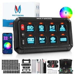 MICTUNING App Control P1s 8 Gang Switch Panel RGB ,Circuit Relay System Box - Picture 1 of 12