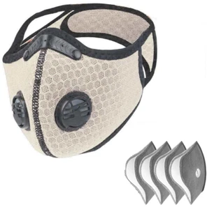 style Cycling Face Mask With Active Carbon Filter Breathing Valves Reusable - Picture 1 of 31