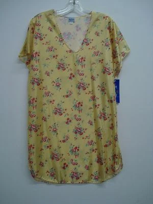 Hecho en EE. UU. Lencería Nancy King Camisa para Dormir Vestido PJ Talla 2X Amarillo Multi #444N Foto 1 de 2