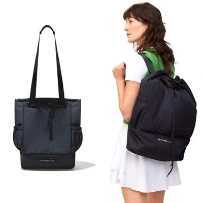 Nuevo Con Etiqueta Beyond Yoga Negro Convertible Gimnasio Bolso Mochila o Bolso de Hombro Foto 1 de 4