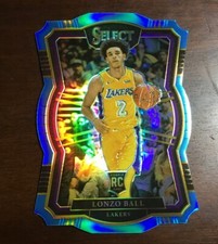 2017-18 Select Premier Level Light Blue Die-Cut Prizm /185 Lonzo Ball Rookie RC