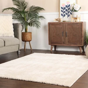 California Shag Solid Polyester Indoor Area Rugs or Runner Rug with Foam Backing - Picture 1 of 28