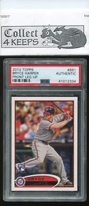 2012 Topps #661 Bryce Harper RC Front Leg Up Variant PSA Certified Authentic - Picture 1 of 2