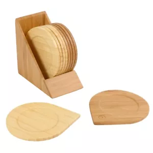 Bamboo Wood Drink Coasters From BambooMN Wholesale 10 piece Sets - Picture 1 of 9