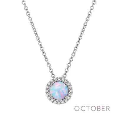 СОВЕРШЕННО новый Lafonn многоцветный опал октября камень круглый ожерелье BN001OPP18 - Изображение 1 из 2