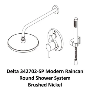 Sistema de ducha redondo Delta Modern Raincan - 342702-SP - níquel cepillado - Imagen 1 de 10