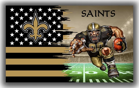 New Orleans Saints Football Team Mascot Flag 90x150cm 3x5ft best banner 100D Cover