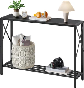 Console Table, 2-Tier Entryway Table,41.8”L Narrow Sofa Table with Shelves, Entr - Picture 1 of 9