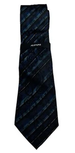 New Alfani Men's Stripe W/ Paisley Blue Neck Tie Necktie - Picture 1 of 6