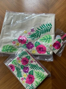 Lot of 3 Tropics Tote Bag pouch and Luggage tag by Izzy and Oliver - Picture 1 of 12