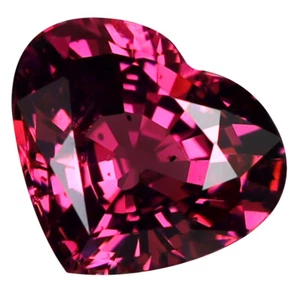 1.26 ct Very good Heart Cut (7 x 6 mm) Tanzania Purplish Pink Rhodolite Garnet - Picture 1 of 1