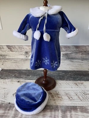 "Juego de campanas plateadas American Girl Bitty Baby Doll - 15"" muñeca vestido y sombrero solo 2004" Foto 1 de 4