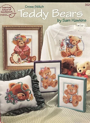 Cross stitch Teddy Bear by Sam Hawkins, 1993 - Image 1 of 2