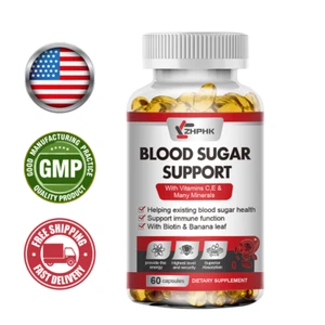 Blood Sugar Support,Glucose Support Alpha Lipoic Acid Cinnamon Magnesium 60 Caps - Picture 1 of 10