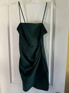 Windsor Mini Dress Women’s Size Large Rich Forest Green Spaghetti Strap - Picture 1 of 8
