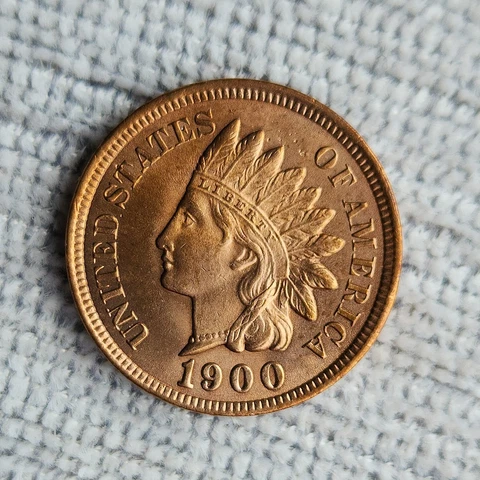 1900 Indian Head Cent Penny Red  ungraded UNC BU amazing detail Cover