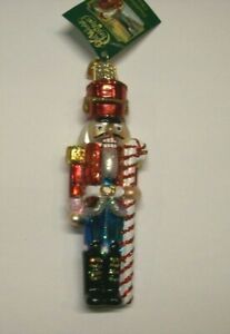 Old World Christmas PEPPERMINT NUTCRACKER (44082) Glass Ornament w/ OWC Box
