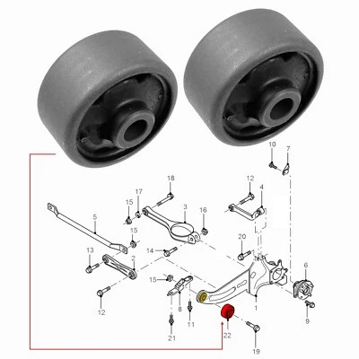 2x REAR TRAILING SUSPENSION CONTROL ARM FRONT BUSH FOR FORD MONDEO MK3 ESTATE - Image 1 of 4