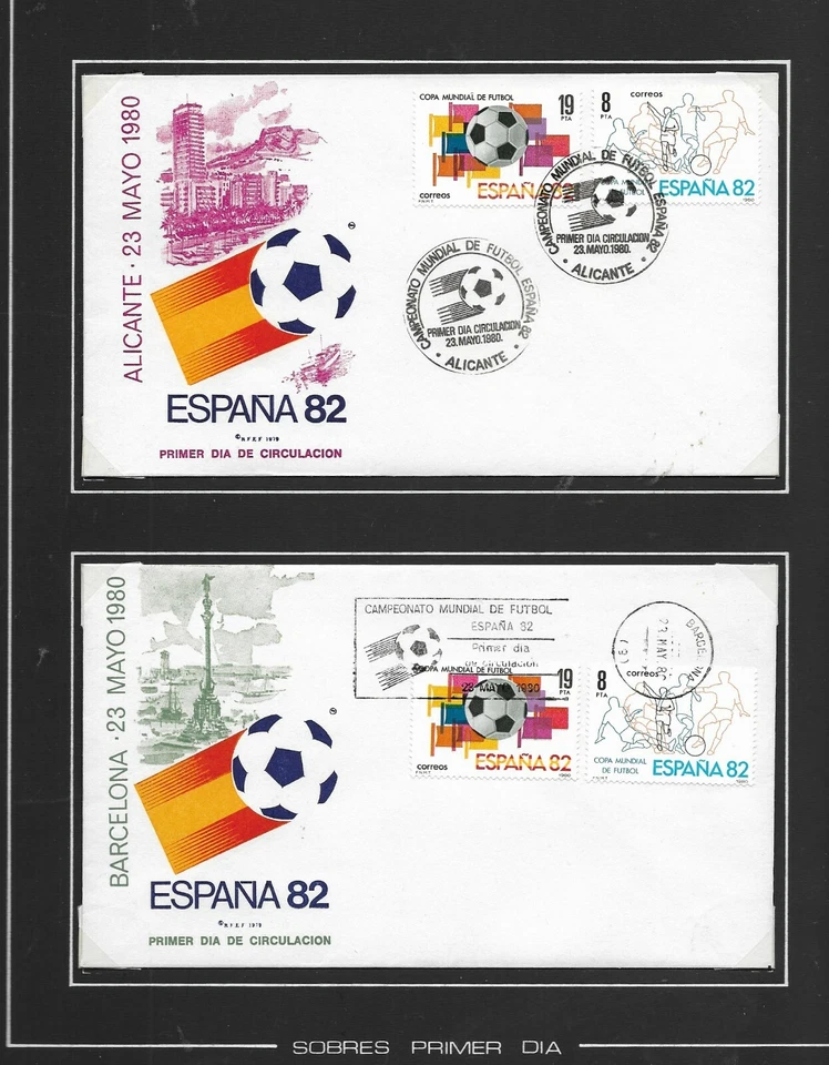 Mundial Futbol España 82 Sobres 1º Día Sedes Alicante Barcelona (ER-361) - Imagen 1 de 1