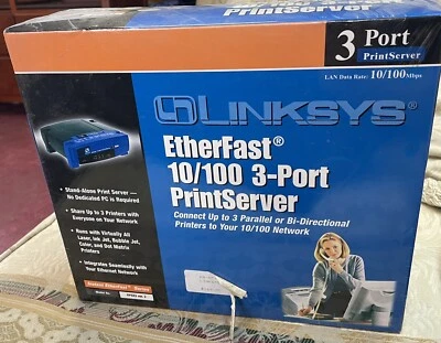 NIB “LINKSYS” (EPSX3 VER 2) 3 PORT PRINT SERVER 10/100 MBPS print server - Image 1 of 4