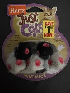 Hartz Just For Cats 5 Pack Mini Mice- Catnip Filled Brand New In Package - Picture 1 of 6