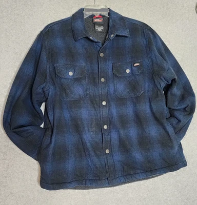 Camisa masculina DICKIES tamanho XL forrada de lã flanela xadrez jaqueta snap frontal - Imagem 1 de 4