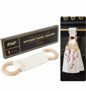 Geschicktes Schneiden Hängen Küche Geschirrtuch Halter (Handarbeit Häkeln) Boho Makramee - Bild 1 von 6