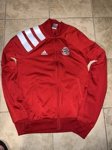 FC Bayern Munich Adidas Track Jacket Mens Small Red Football Soccer Training - Picture 1 of 9
