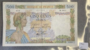 1942 Banque De France 500 Francs 666 Special Serial Number - Picture 1 of 2