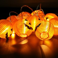 10 LED Pumpkin String Fairy Lights Lantern Party Home Props Halloween Decoration