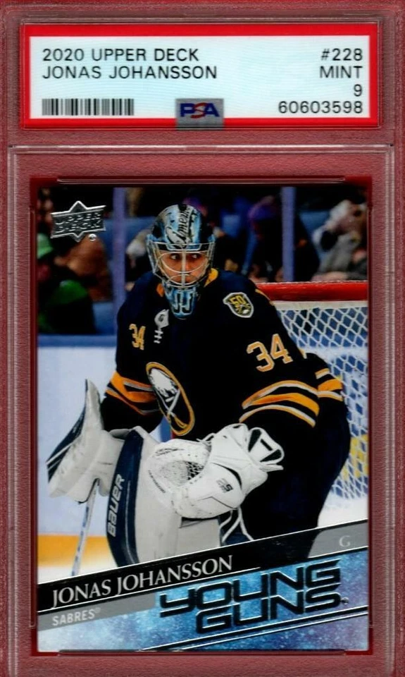 2020-21 UPPER DECK JONAS JOHANSSON YOUNG GUNS ROOKIE #228 PSA 9 RC UD YG GC - Image 1 of 1