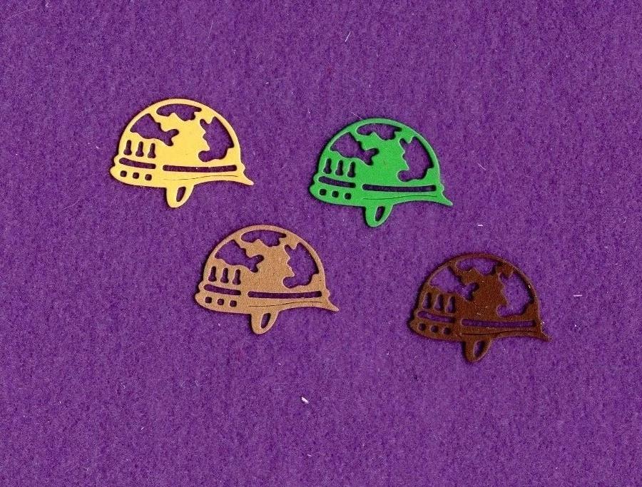 CASCO EJÉRCITO Militar EE. UU. Troquelado Álbum de Recortes Tarjetas Foto 1 de 1