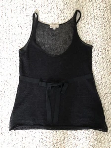 EMPORIO ARMANI SCHWARZES ÄRMELLOSES STRICK-TANKTOP EMPIRE-TAILLE ZUM BINDEN SCHLEIFE DAMEN GRÖSSE 2  - Bild 1 von 9