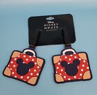 Disney Mickey Mouse  Luggage Id Bag Tags (2) Id Card Red Blue  Nip
