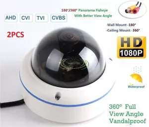 2 Stück CCTV Fisheye Mini Dome Kamera -180 ̊/360 ̊ Panorama Blickwinkel Vandalensicher - Bild 1 von 8