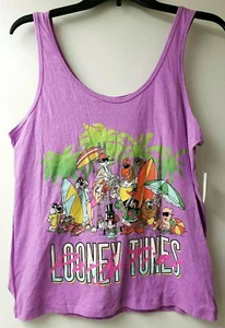 Looney Tunes Tank Top Juniors M 7-9 Party Time Lavender Graphic Warner Brothers - Picture 1 of 4