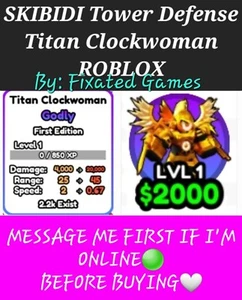 SKIBIDI Tower Defense -Titan ClockWoman - Roblox - Check Photo