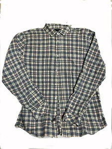 Mens XL Rails Long Sleeve Button Up Soft Flannel Plaid Casual Shirt Tan Indigo - Picture 1 of 6